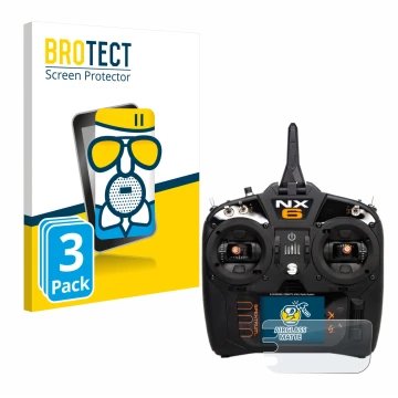 Vorderseite einer Produktverpackung mit dem Markenlogo BROTECT. Daneben ist das Gerät Spektrum NX10 mit dem zugehörigen Displa