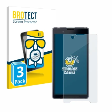 Vorderseite einer Produktverpackung mit dem Markenlogo BROTECT. Daneben ist das Gerät Bittium Tough Mobile 2 mit dem zugehörig