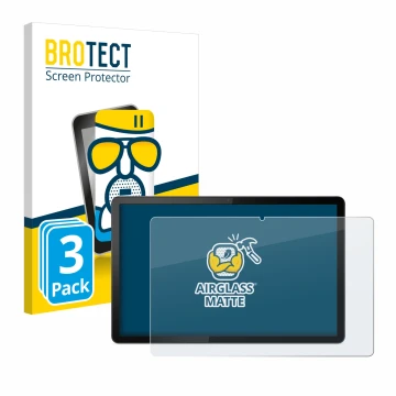 Vorderseite einer Produktverpackung mit dem Markenlogo BROTECT. Daneben ist das Gerät Lenovo Tab P11 (im Querformat) mit dem z