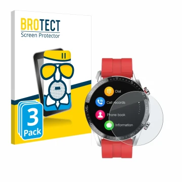 Vorderseite einer Produktverpackung mit dem Markenlogo BROTECT. Daneben ist das Gerät Gentleman Smartwatch mit dem zugehörigen