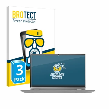 Vorderseite einer Produktverpackung mit dem Markenlogo BROTECT. Daneben ist das Gerät Lenovo IdeaPad Flex 5i 14