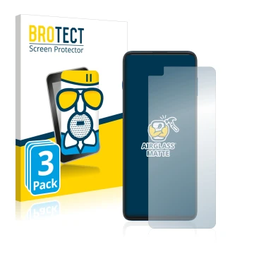 Vorderseite einer Produktverpackung mit dem Markenlogo BROTECT. Daneben ist das Gerät Motorola G100 mit dem zugehörigen Displa
