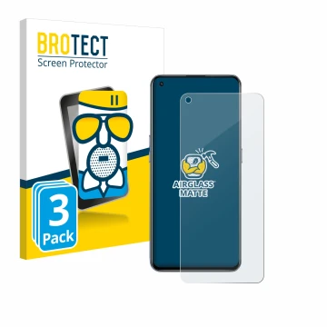 Vorderseite einer Produktverpackung mit dem Markenlogo BROTECT. Daneben ist das Gerät realme GT 5G mit dem zugehörigen Display