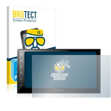 Vorderseite einer Produktverpackung mit dem Markenlogo BROTECT. Daneben ist das Gerät Pioneer SPH-DA250DAB mit dem zugehörigen