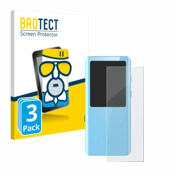 Vorderseite einer Produktverpackung mit dem Markenlogo BROTECT. Daneben ist das Gerät AGPtek A19X mit dem zugehörigen Displays