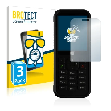 Vorderseite einer Produktverpackung mit dem Markenlogo BROTECT. Daneben ist das Gerät Caterpillar Cat B40 mit dem zugehörigen 