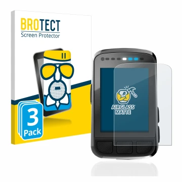 Vorderseite einer Produktverpackung mit dem Markenlogo BROTECT. Daneben ist das Gerät Wahoo Elemnt Bolt V2 GPS mit dem zugehör