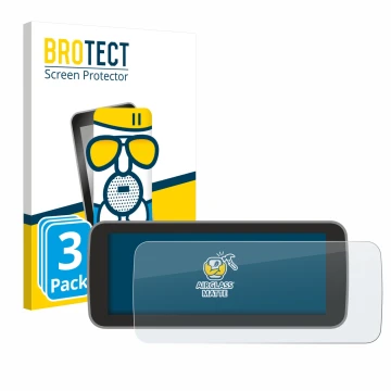 Vorderseite einer Produktverpackung mit dem Markenlogo BROTECT. Daneben ist das Gerät Fiat 500 E Uconnect 5 10