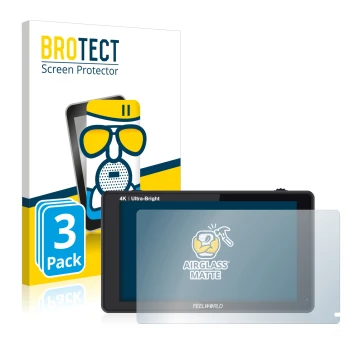 Vorderseite einer Produktverpackung mit dem Markenlogo BROTECT. Daneben ist das Gerät Feelworld LUT6 6