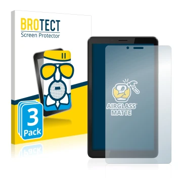 Vorderseite einer Produktverpackung mit dem Markenlogo BROTECT. Daneben ist das Gerät Lenovo Tab M7 (3. Gen.) mit dem zugehöri