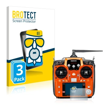Vorderseite einer Produktverpackung mit dem Markenlogo BROTECT. Daneben ist das Gerät RadioLink AT10II mit dem zugehörigen Dis