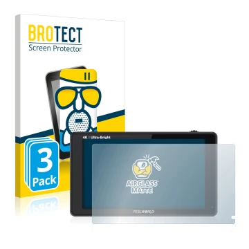 Vorderseite einer Produktverpackung mit dem Markenlogo BROTECT. Daneben ist das Gerät Feelworld LUT6S 6