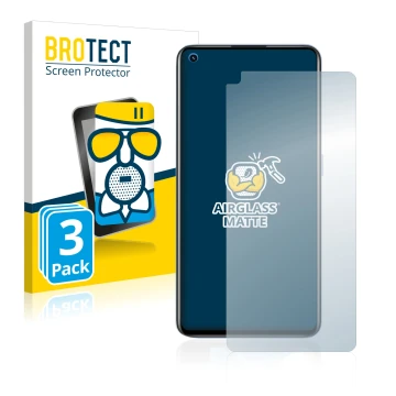 Vorderseite einer Produktverpackung mit dem Markenlogo BROTECT. Daneben ist das Gerät realme GT Neo 2 mit dem zugehörigen Disp