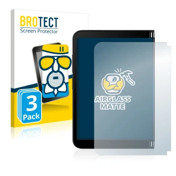 Vorderseite einer Produktverpackung mit dem Markenlogo BROTECT. Daneben ist das Gerät Microsoft Surface Duo 2 (Äußeres Display