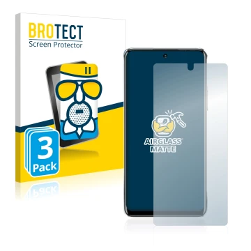 Vorderseite einer Produktverpackung mit dem Markenlogo BROTECT. Daneben ist das Gerät Infinix Note 11 Pro mit dem zugehörigen 