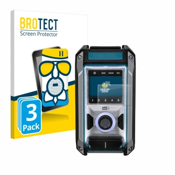 Vorderseite einer Produktverpackung mit dem Markenlogo BROTECT. Daneben ist das Gerät Makita DMR115 mit dem zugehörigen Displa