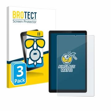 Vorderseite einer Produktverpackung mit dem Markenlogo BROTECT. Daneben ist das Gerät Lenovo Tab TB-X306F mit dem zugehörigen 