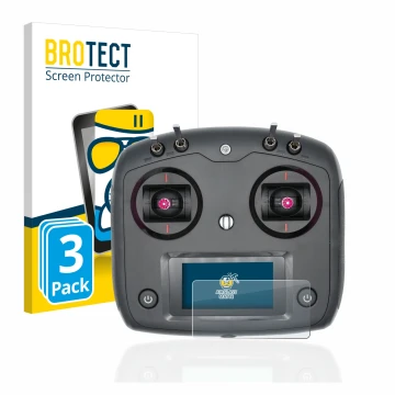 Vorderseite einer Produktverpackung mit dem Markenlogo BROTECT. Daneben ist das Gerät FlySky FS-i6S mit dem zugehörigen Displa
