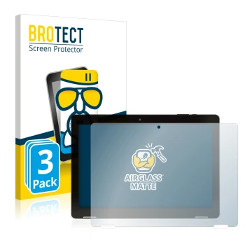 Vorderseite einer Produktverpackung mit dem Markenlogo BROTECT. Daneben ist das Gerät Hannspree Pad Apollo 2 mit dem zugehörig