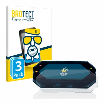 Vorderseite einer Produktverpackung mit dem Markenlogo BROTECT. Daneben ist das Gerät Yamaha MT-07 2021 mit dem zugehörigen Di