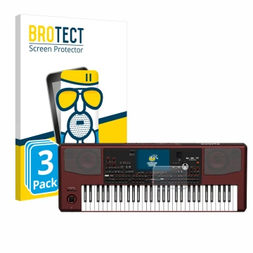 Vorderseite einer Produktverpackung mit dem Markenlogo BROTECT. Daneben ist das Gerät KORG Pa1000 mit dem zugehörigen Displays