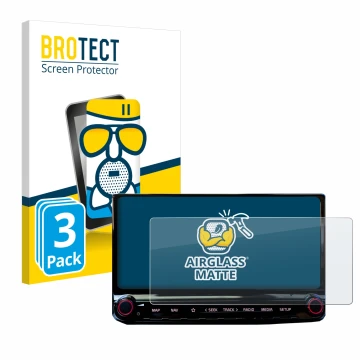 Vorderseite einer Produktverpackung mit dem Markenlogo BROTECT. Daneben ist das Gerät Kia Ceed 2022 Infotainment System 10.25