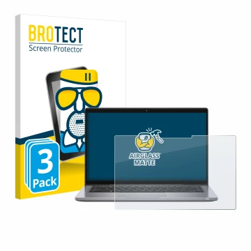 Vorderseite einer Produktverpackung mit dem Markenlogo BROTECT. Daneben ist das Gerät Dell Latitude 7320 2-in-1 mit dem zugehö