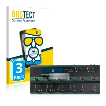 Vorderseite einer Produktverpackung mit dem Markenlogo BROTECT. Daneben ist das Gerät Kemper Profiler Remote mit dem zugehörig