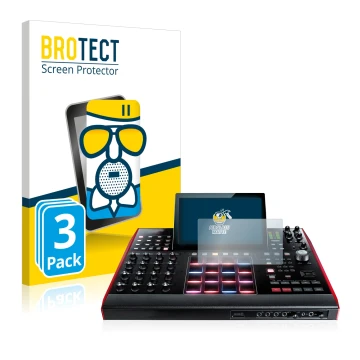 Vorderseite einer Produktverpackung mit dem Markenlogo BROTECT. Daneben ist das Gerät Akai MPC X 10.1