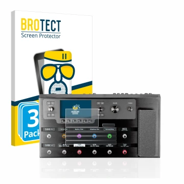 Vorderseite einer Produktverpackung mit dem Markenlogo BROTECT. Daneben ist das Gerät Line 6 Helix Floor mit dem zugehörigen D