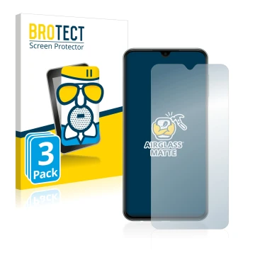 Vorderseite einer Produktverpackung mit dem Markenlogo BROTECT. Daneben ist das Gerät Samsung Galaxy M33 mit dem zugehörigen D