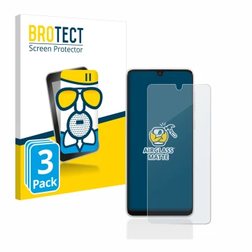 Vorderseite einer Produktverpackung mit dem Markenlogo BROTECT. Daneben ist das Gerät Samsung Galaxy A33 5G mit dem zugehörige