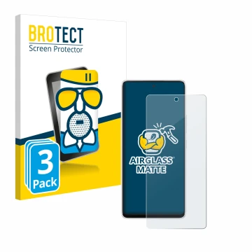 Vorderseite einer Produktverpackung mit dem Markenlogo BROTECT. Daneben ist das Gerät Samsung Galaxy A53 5G mit dem zugehörige