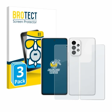Vorderseite einer Produktverpackung mit dem Markenlogo BROTECT. Daneben ist das Gerät Samsung Galaxy A53 5G (Display+Rückseite
