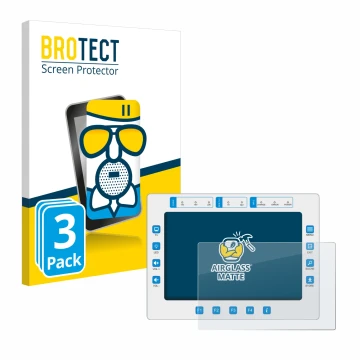 Vorderseite einer Produktverpackung mit dem Markenlogo BROTECT. Daneben ist das Gerät Megasat HD7 Combo mit dem zugehörigen Di