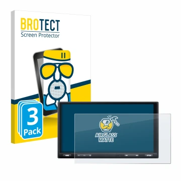 Vorderseite einer Produktverpackung mit dem Markenlogo BROTECT. Daneben ist das Gerät Sony XAV-AX5650 mit dem zugehörigen Disp