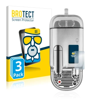 Vorderseite einer Produktverpackung mit dem Markenlogo BROTECT. Daneben ist das Gerät Sage Nespresso Creatista Pro mit dem zug