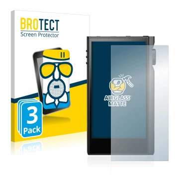 Vorderseite einer Produktverpackung mit dem Markenlogo BROTECT. Daneben ist das Gerät Astell&Kern Kann Max mit dem zugehörigen