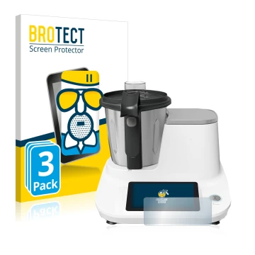 Vorderseite einer Produktverpackung mit dem Markenlogo BROTECT. Daneben ist das Gerät Moulinex Click&Cook HF5061 mit dem zugeh