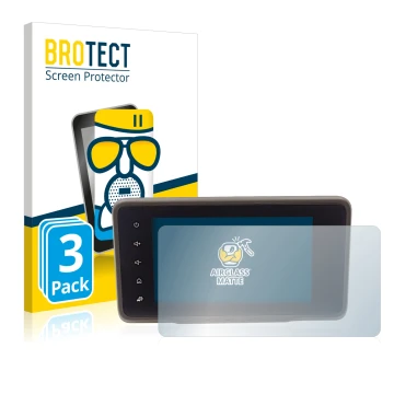 Vorderseite einer Produktverpackung mit dem Markenlogo BROTECT. Daneben ist das Gerät Dacia Duster 2 MediaDisplay mit dem zuge