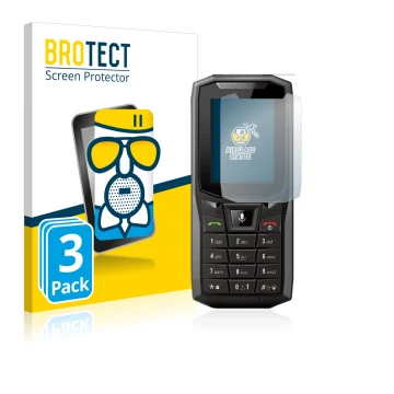 Vorderseite einer Produktverpackung mit dem Markenlogo BROTECT. Daneben ist das Gerät Crosscall Core-S4 mit dem zugehörigen Di