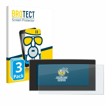 Vorderseite einer Produktverpackung mit dem Markenlogo BROTECT. Daneben ist das Gerät Ford Focus 2022 Sync 4 13.2