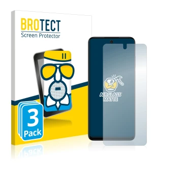 Vorderseite einer Produktverpackung mit dem Markenlogo BROTECT. Daneben ist das Gerät Motorola Moto G32 mit dem zugehörigen Di