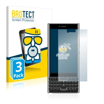 Vorderseite einer Produktverpackung mit dem Markenlogo BROTECT. Daneben ist das Gerät Unihertz Titan Slim mit dem zugehörigen 