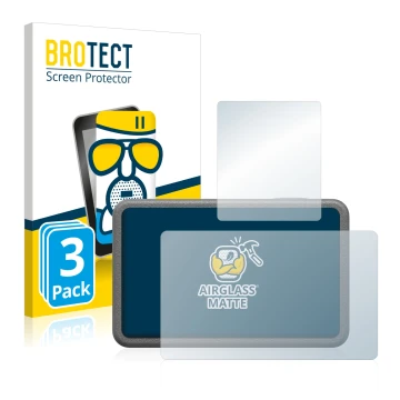 Vorderseite einer Produktverpackung mit dem Markenlogo BROTECT. Daneben ist das Gerät DJI Osmo Action 3 mit dem zugehörigen Di