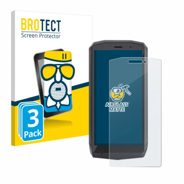 Vorderseite einer Produktverpackung mit dem Markenlogo BROTECT. Daneben ist das Gerät Cubot Pocket mit dem zugehörigen Display