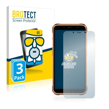 Vorderseite einer Produktverpackung mit dem Markenlogo BROTECT. Daneben ist das Gerät Ulefone Power Armor 16 Pro mit dem zugeh