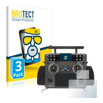 Vorderseite einer Produktverpackung mit dem Markenlogo BROTECT. Daneben ist das Gerät FrSky Tandem XE 2 mit dem zugehörigen Di