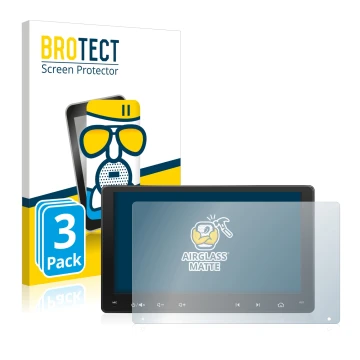 Vorderseite einer Produktverpackung mit dem Markenlogo BROTECT. Daneben ist das Gerät Atoto A6 PF 9 Zoll mit dem zugehörigen D
