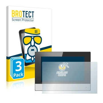 Vorderseite einer Produktverpackung mit dem Markenlogo BROTECT. Daneben ist das Gerät Hikvision DS-KH6320-WTE2 (Innenstation) 